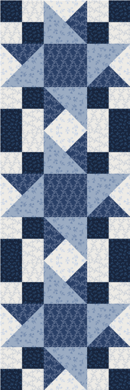 Tapis vinyle géométrique design triangle étoile bleu - TenStickers