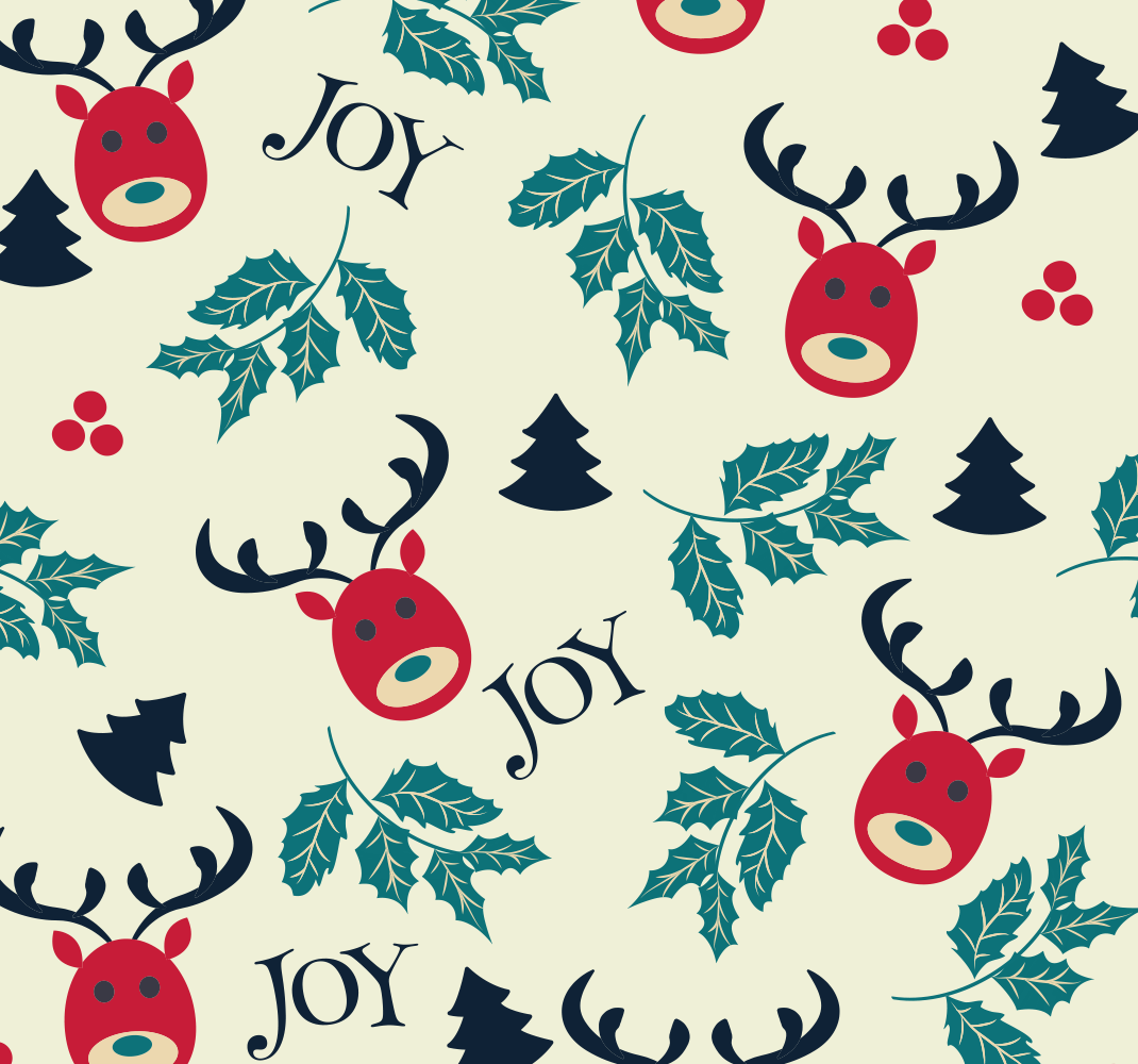 Tapis vinyle noël joie et rennes - TenStickers