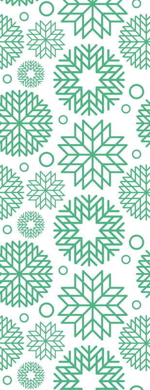 Tapis vinyle noël trois formes différentes de flocons verts - TenStickers