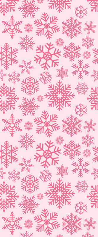 Tapis vinyle noël design flocons de neige roses - TenStickers