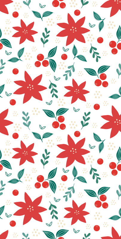 Tapis vinyle noël fleurs de noël - TenStickers