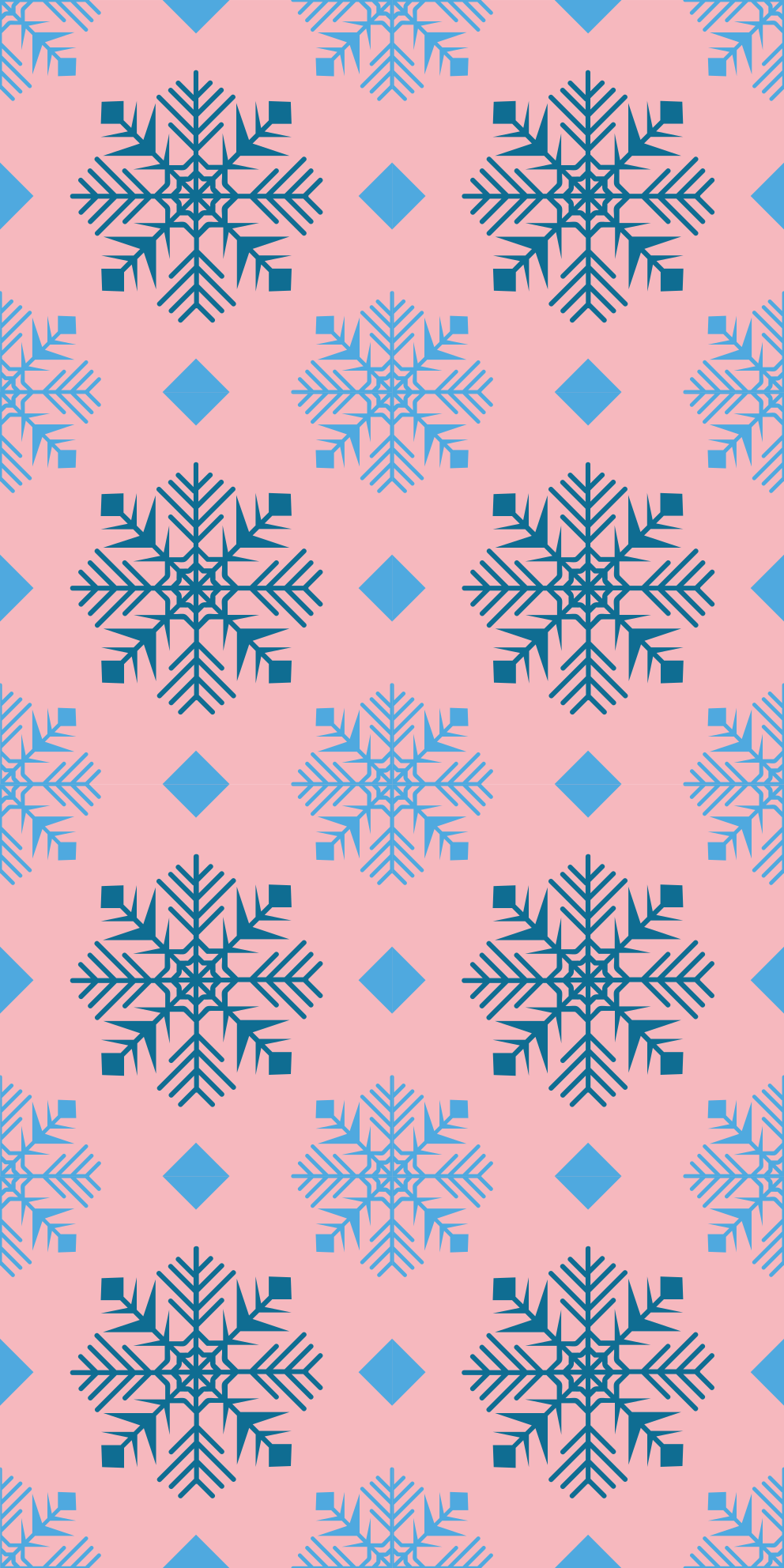 Tapis vinyle noël motif flocons rose et bleu - TenStickers