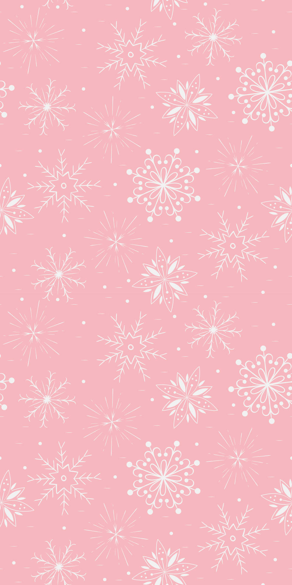 Tapis vinyle noël flocons blancs sur fond rose - TenStickers