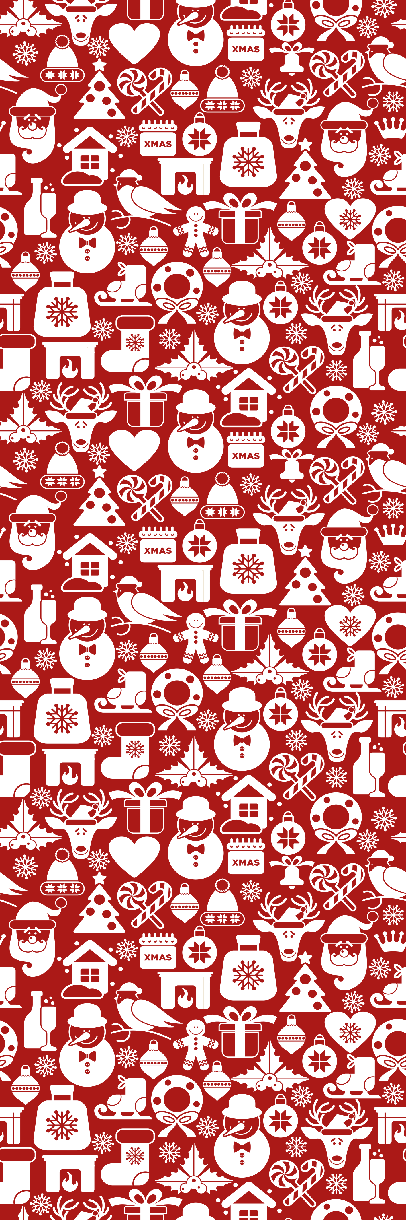 Tapis vinyle noël icônes de noël fond rouge - TenStickers