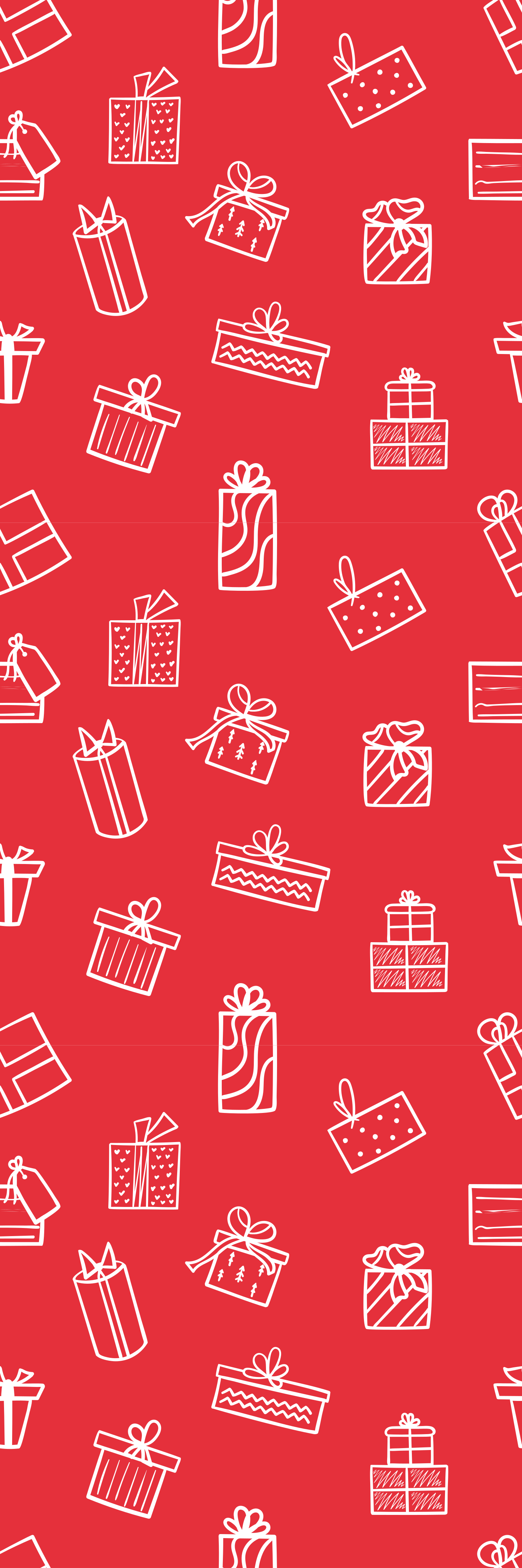 Tapis vinyle noël motifs cadeaux blancs sur fond rouge - TenStickers
