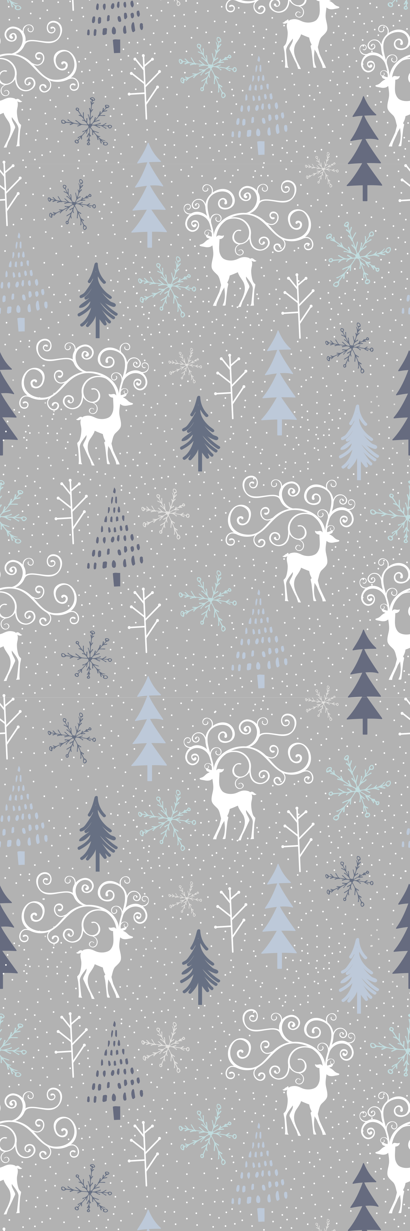 Tapis vinyle noël motif rennes et arbres blancs - TenStickers