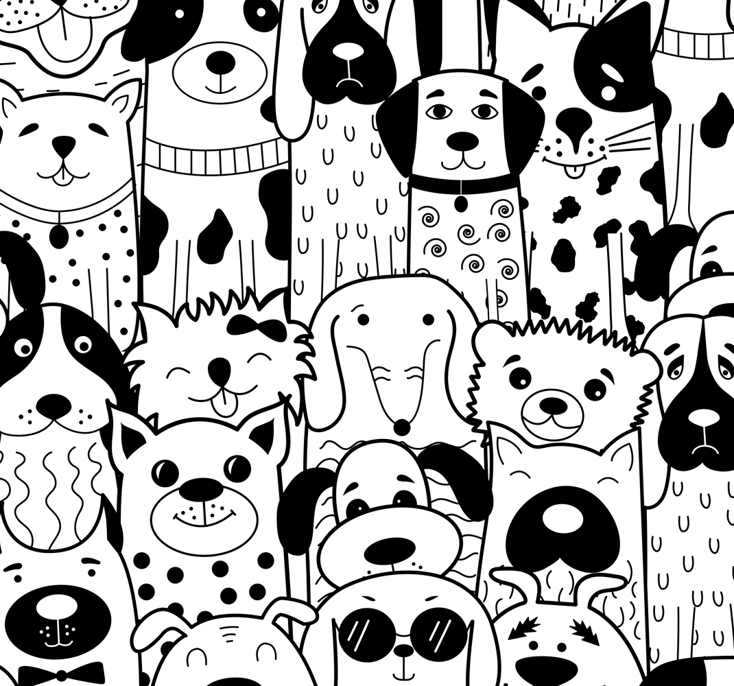 Tapis vinyle chambre motif chiens - TenStickers
