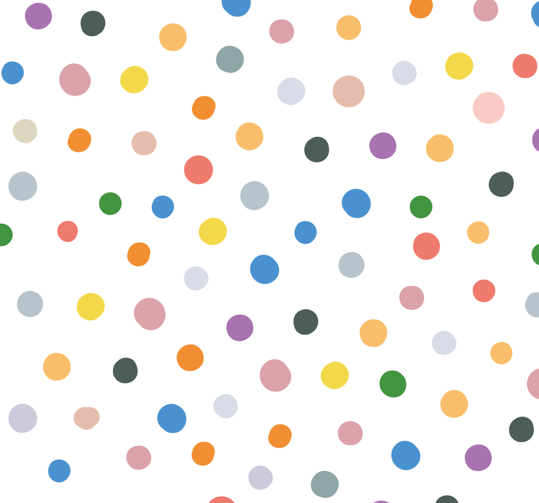 Tapis vinyle chambre pois colorés sur fond blanc - TenStickers