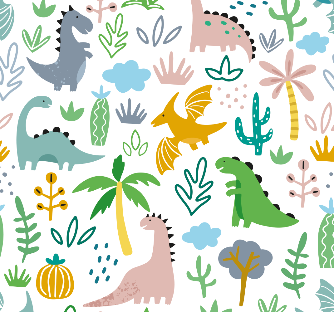 Tapis vinyle chambre motif jurassique scandinave - TenStickers