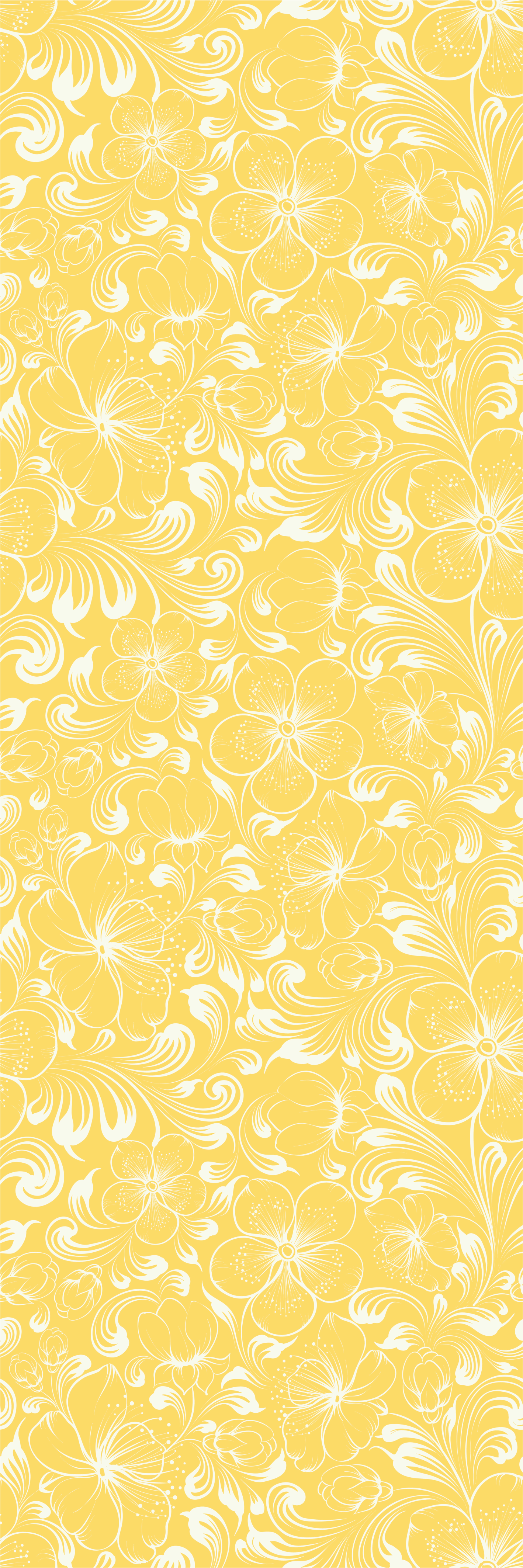 Tapis vinyle chambre style floral jaune grandmillenial - TenStickers