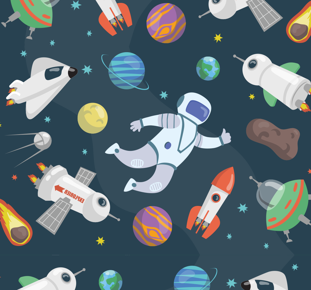 Tapis vinyle chambre vaisseaux spatiaux - TenStickers