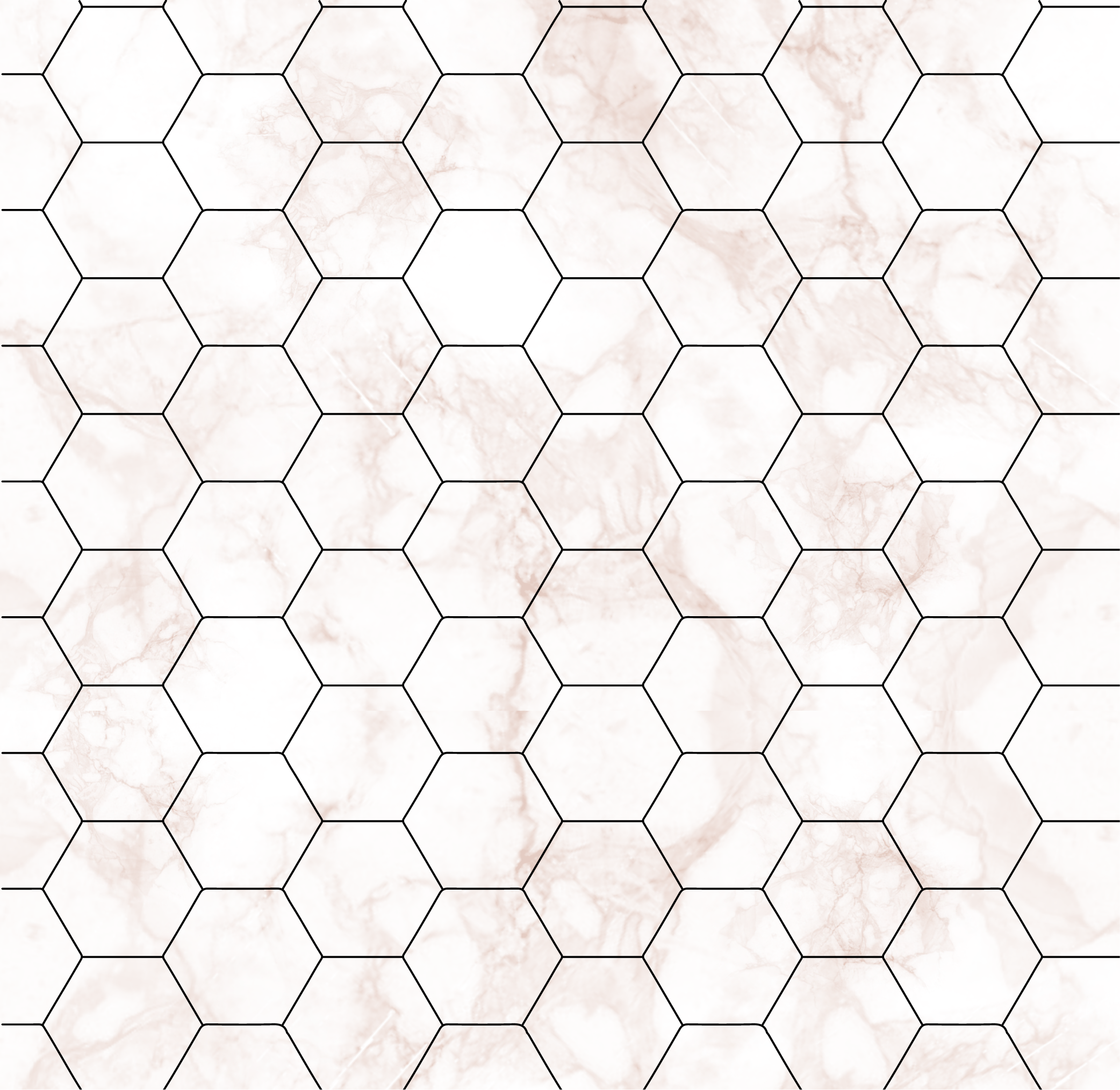 Tapis vinyle chambre carrelage hexagonal marbré - TenStickers
