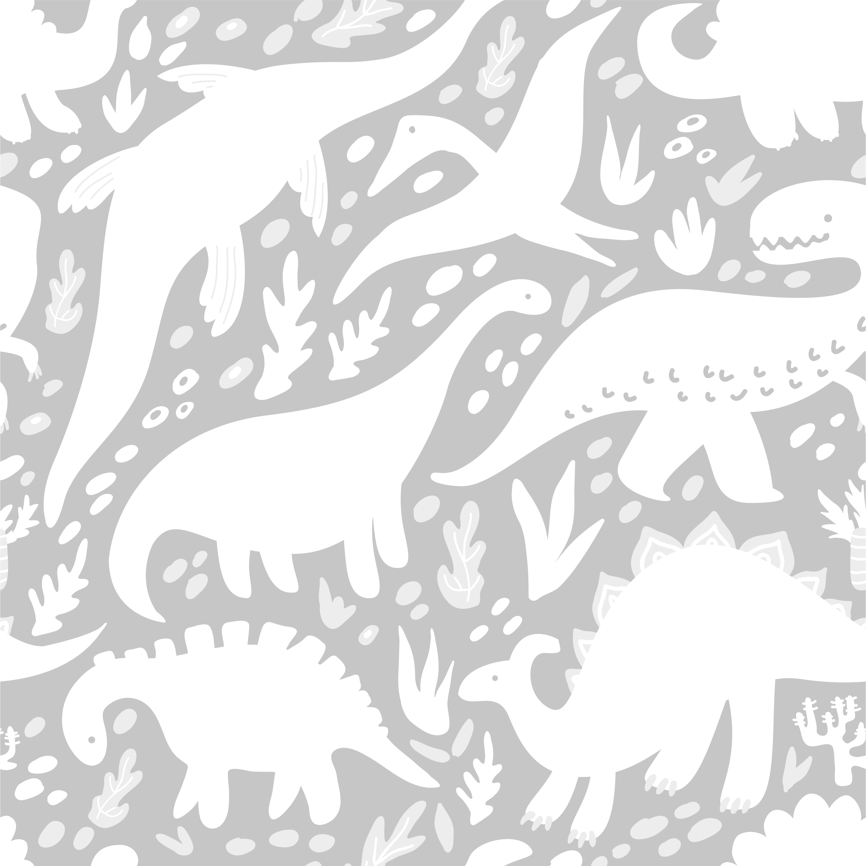 Tapis vinyle chambre motif dinosaure blanc - TenStickers