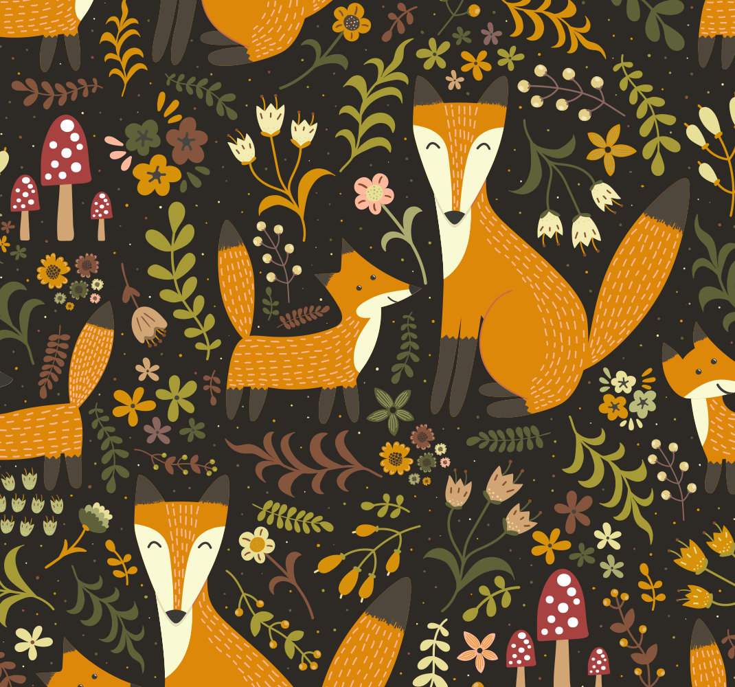 Tapis vinyle autres tapis renards mignons - TenStickers