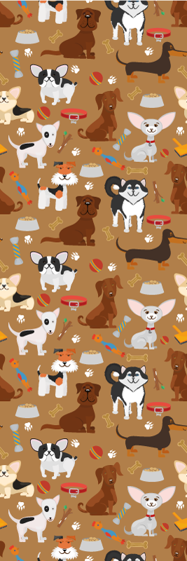Tapis vinyle chambre motif de chiens mignons différents - TenStickers