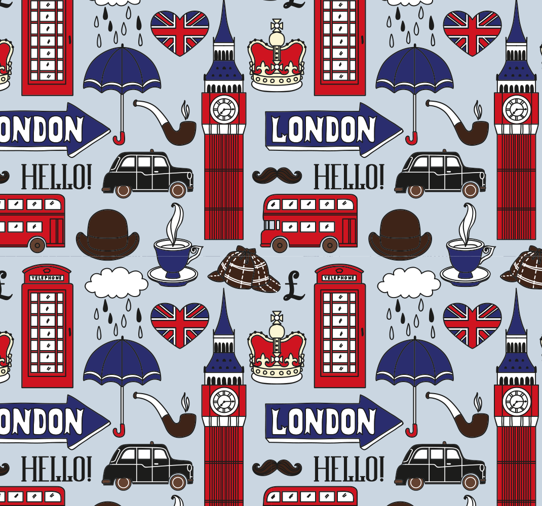 Tapis vinyle chambre best of british londres - TenStickers