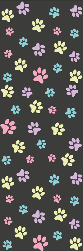 Tapis vinyle chambre empreintes de chien colorées - TenStickers