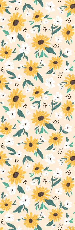 Tapis vinyle chambre fond beige tournesol - TenStickers