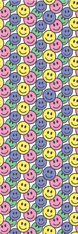 Tapis vinyle chambre visages souriants pastel colorés - TenStickers