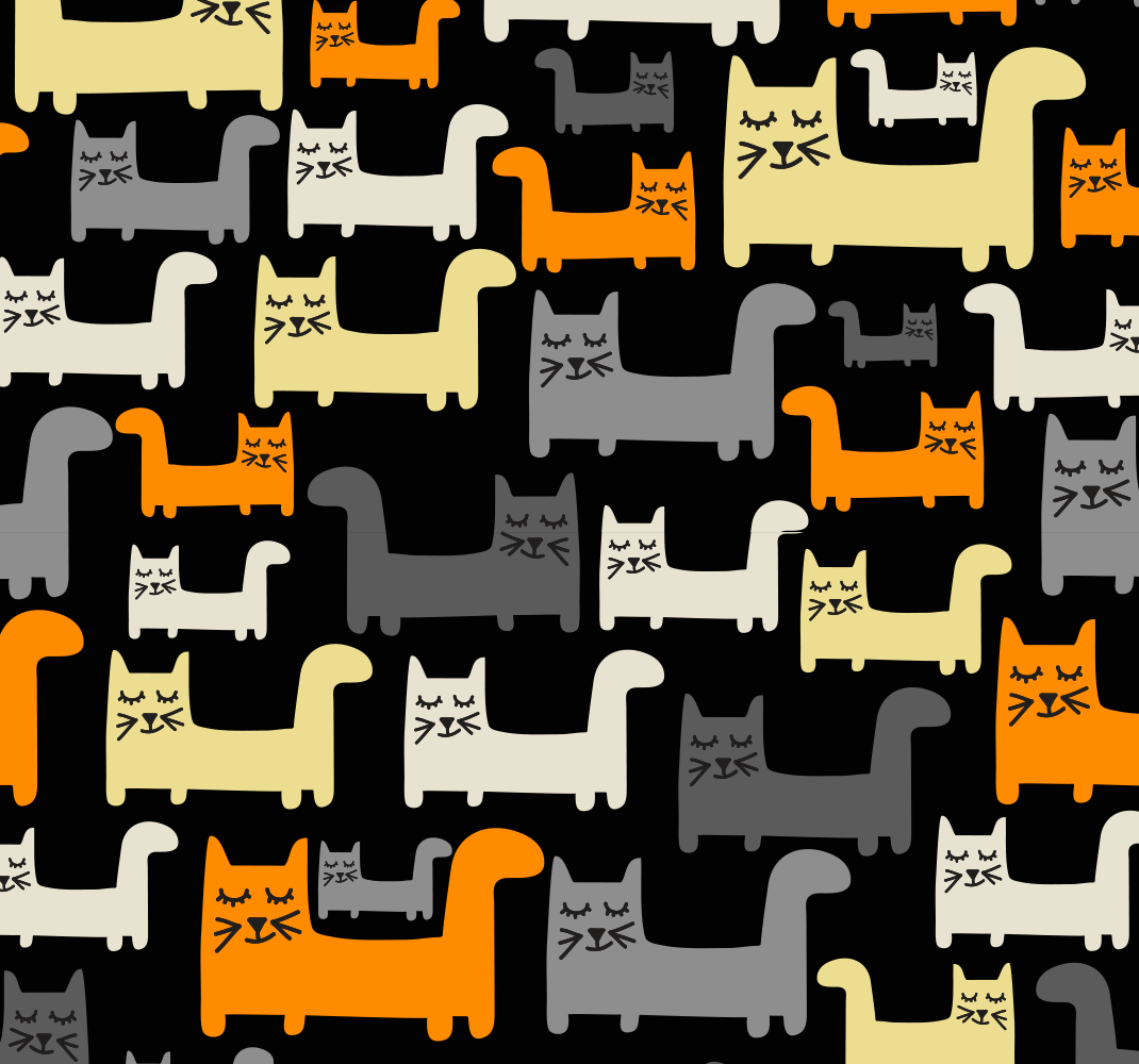 Tapis vinyle chambre chats géométriques colorés - TenStickers