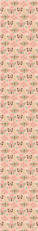 Tapis vinyle chambre teintes neutres avec papillons - TenStickers