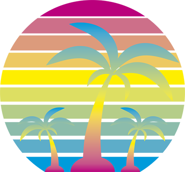 Tapis vinyle nature coucher de soleil vintage 80's - TenStickers
