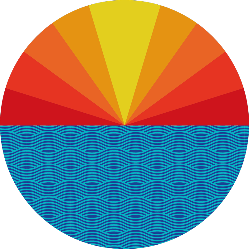 Tapis vinyle nature coucher de soleil rétro - TenStickers