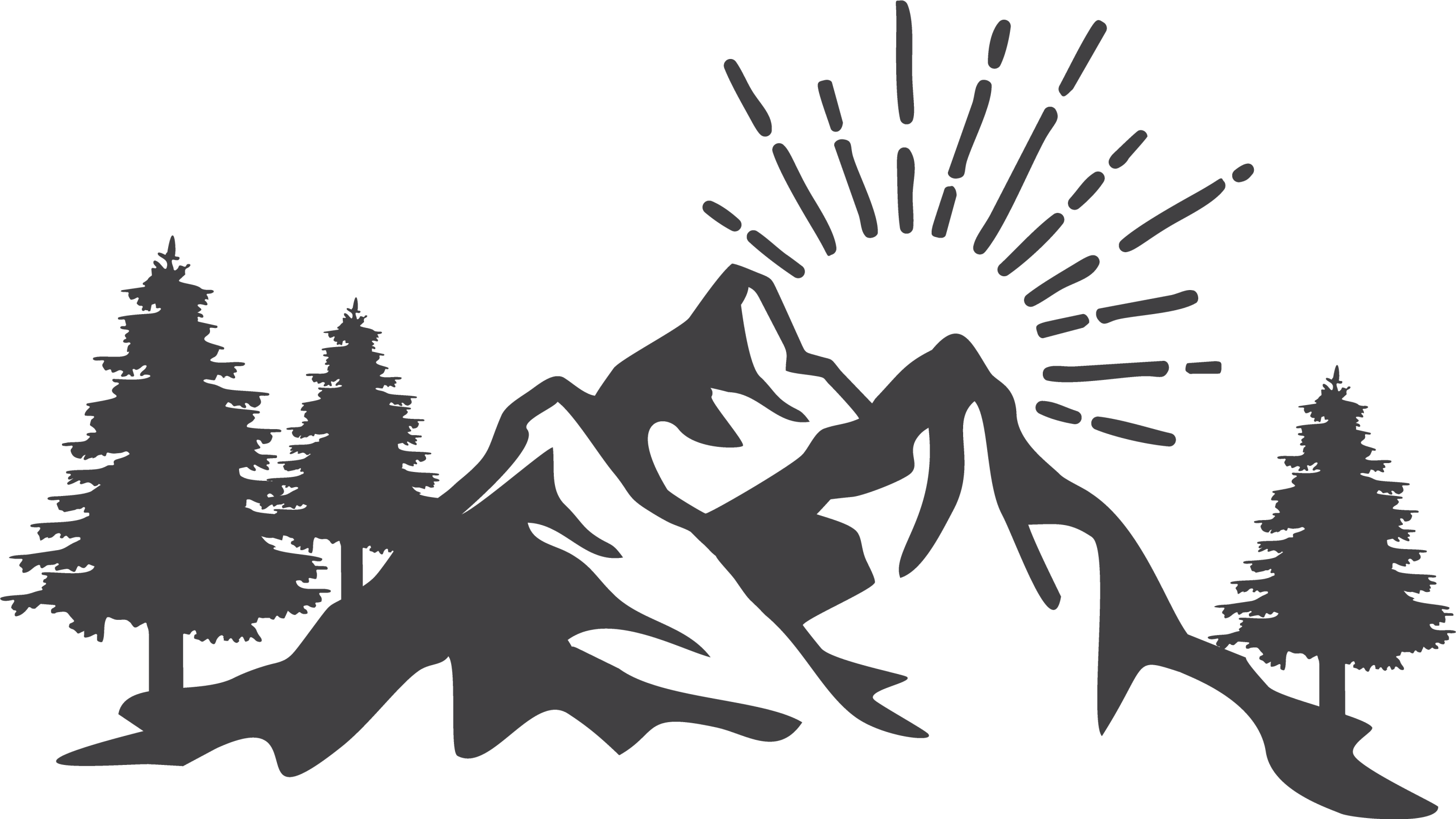 Tapis vinyle nature silhouette de montagne au soleil - TenStickers