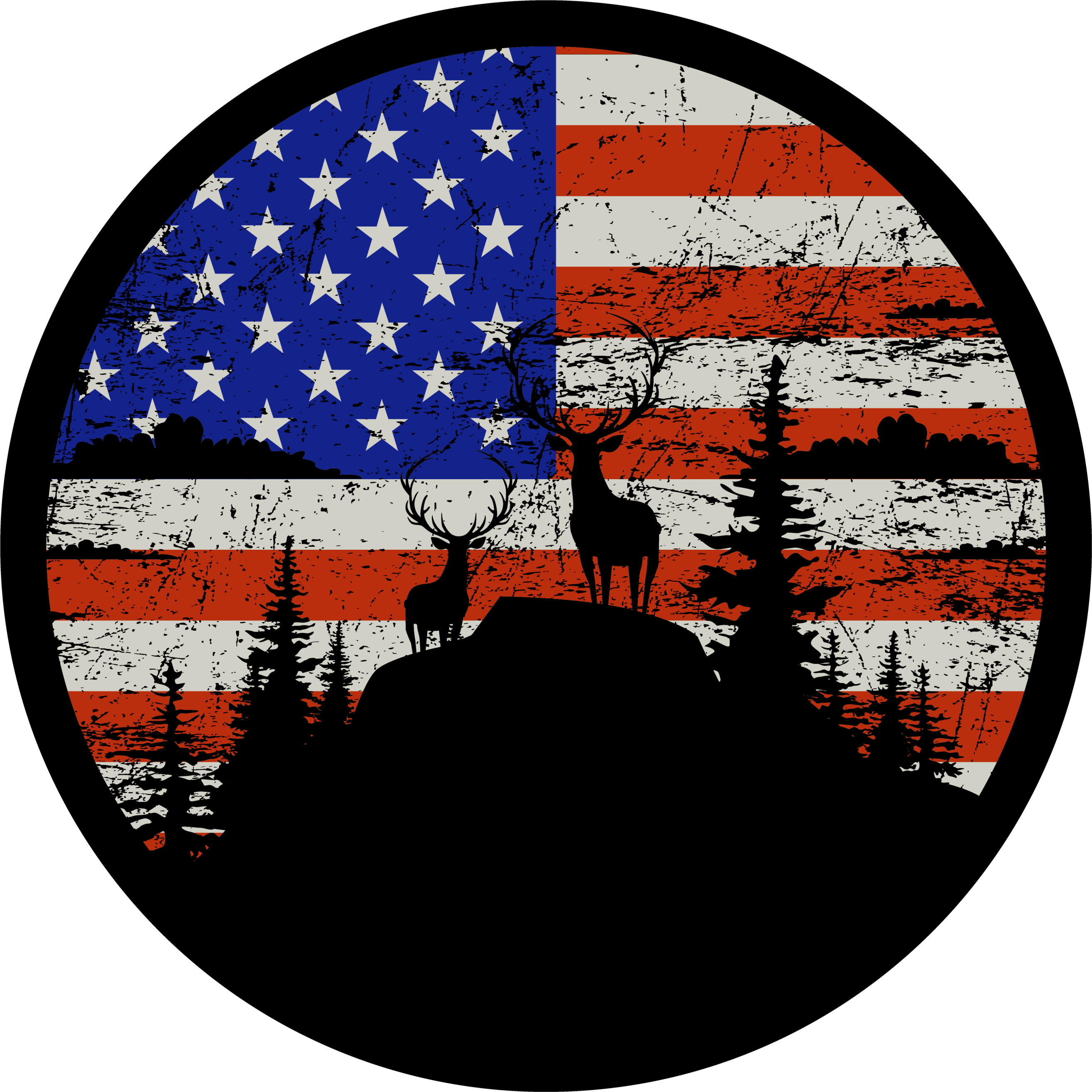 Tapis vinyle nature silhouette de montagne drapeau américain - TenStickers