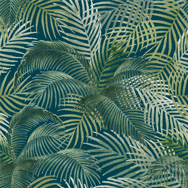 Tapis vinyle nature motif feuilles tropicales - TenStickers