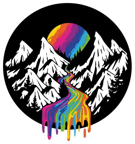 Tapis vinyle nature scène de montagne arc-en-ciel - TenStickers