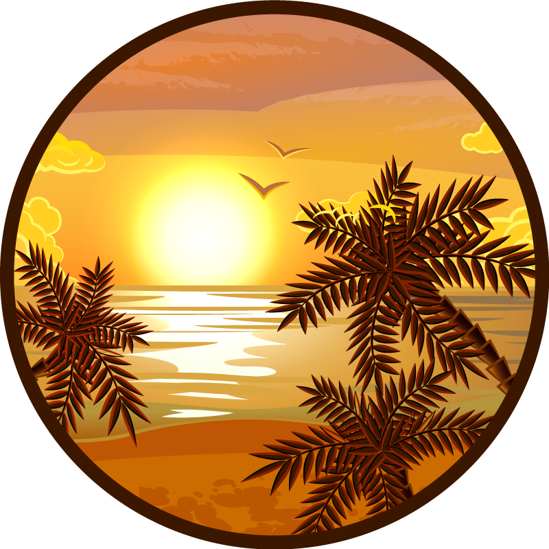 Tapis vinyle nature vue de coucher de soleil serein - TenStickers