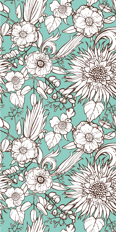 Tapis vinyle nature motif floral - TenStickers