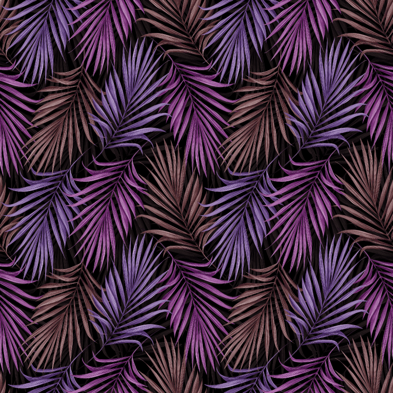 Tapis vinyle nature motif feuilles violettes - TenStickers
