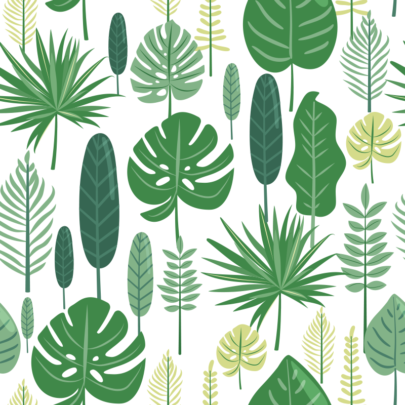 Tapis vinyle fleurs et plantes monstera décoratif - TenStickers