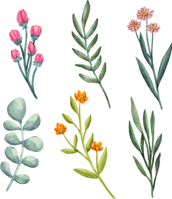 Tapis vinyle fleurs et plantes branches - TenStickers