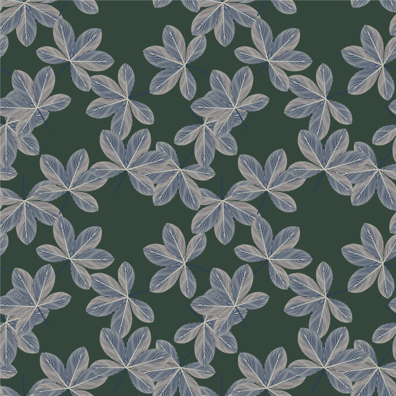 Tapis vinyle fleurs et plantes design feuilles sombres - TenStickers