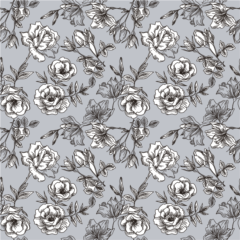 Tapis vinyle fleurs et plantes fleurs translucides - TenStickers