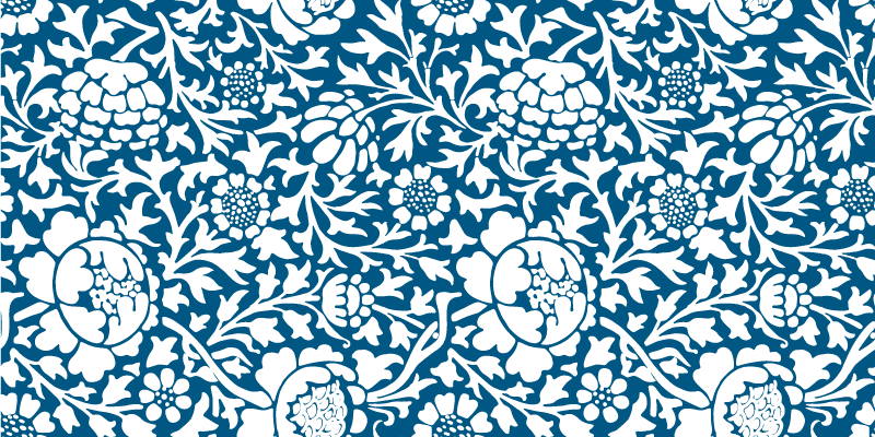 Tapis vinyle fleurs et plantes bleu marine - TenStickers