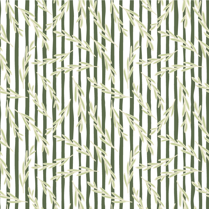 Tapis vinyle fleurs et plantes motifs de feuilles fines - TenStickers