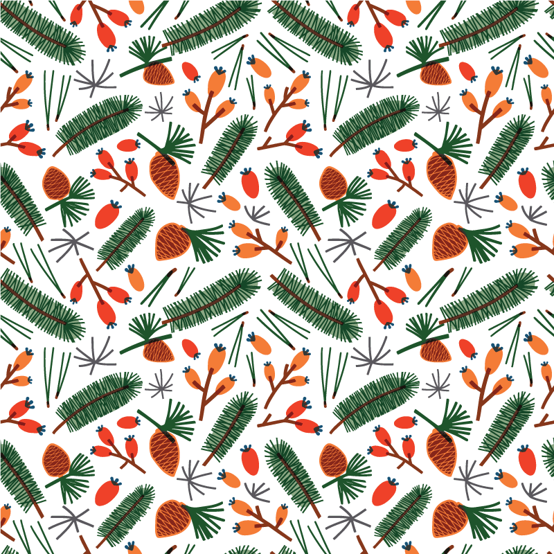 Tapis vinyle fleurs et plantes motifs feuilles automne - TenStickers