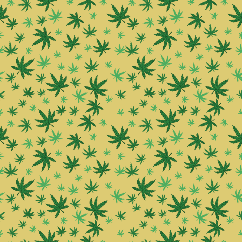 Tapis vinyle fleurs et plantes motif cannabis sans couture - TenStickers
