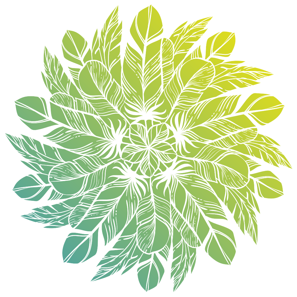 Tapis vinyle fleurs et plantes motif circulaire feuillu - TenStickers