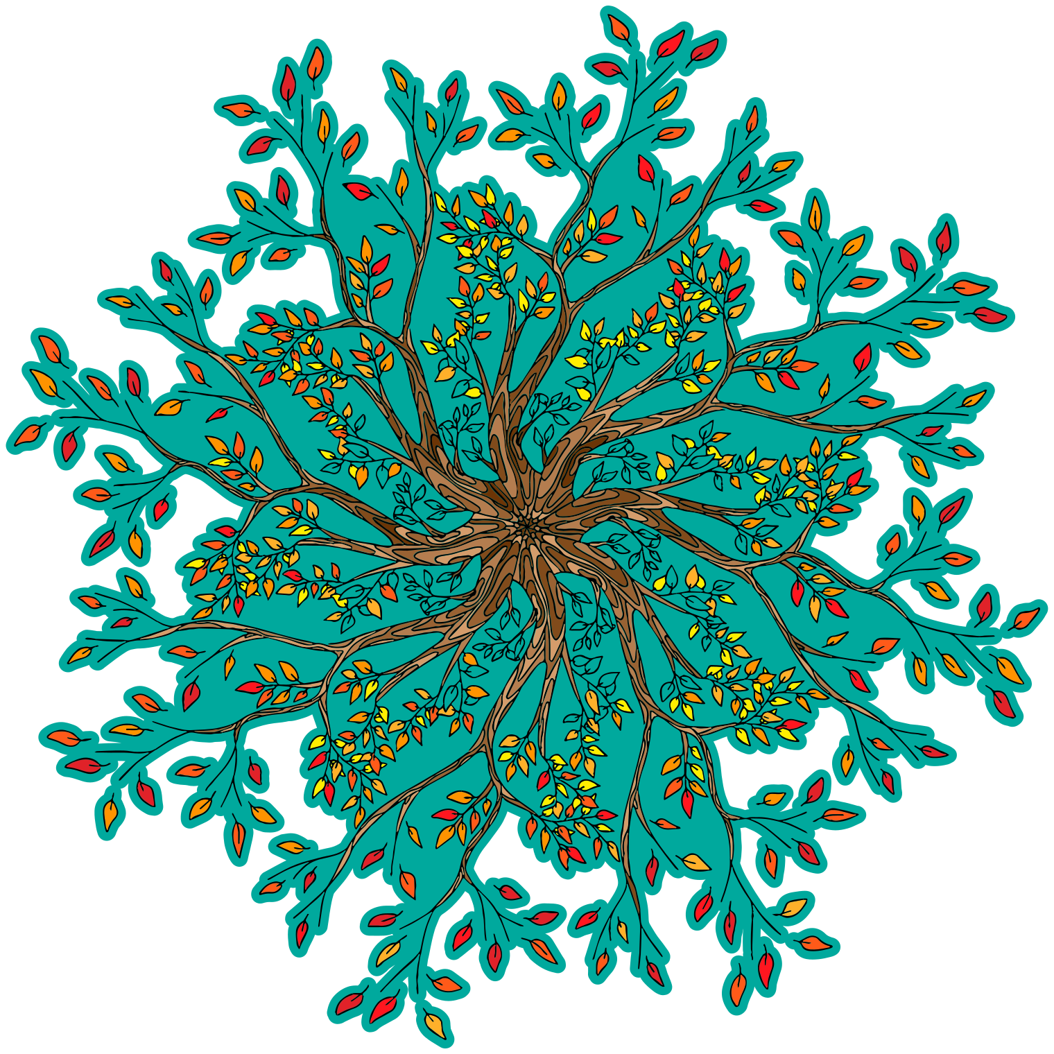 Tapis vinyle fleurs et plantes concept arbre vibrant - TenStickers