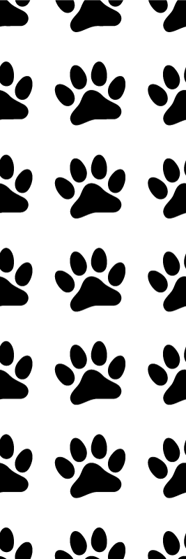 Tapis vinyle chambre empreintes de pattes blanches - TenStickers
