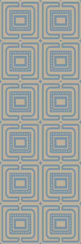 Tapis vinyle chambre texture carrés bronze et bleu foncé - TenStickers