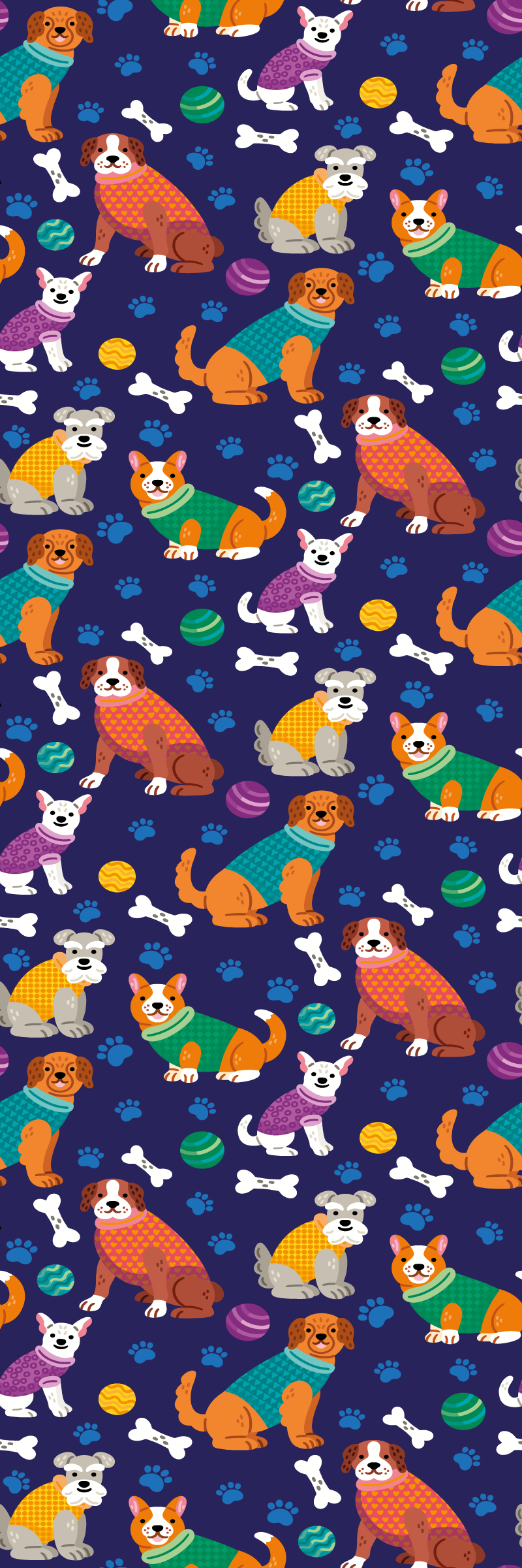 Tapis vinyle chambre motif chiens colorés étonnants - TenStickers