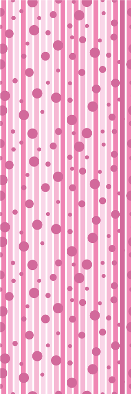 Tapis vinyle chambre motif vertical rose et blanc - TenStickers