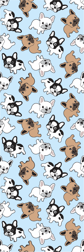 Tapis vinyle chambre motif bouledogue français - TenStickers