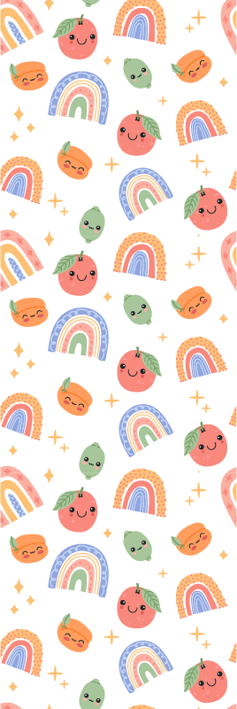 Tapis vinyle chambre bébé fruits avec visage - TenStickers